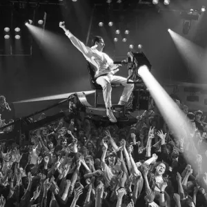 Freddie Mercury and Queen recording music video, London