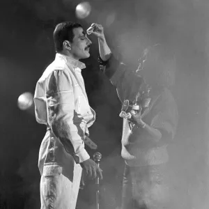 Freddie Mercury and Queen recording music video, London