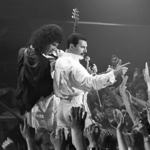 Freddie Mercury and Queen recording music video, London