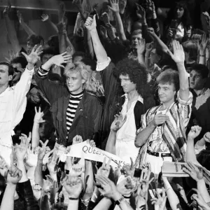 Freddie Mercury and Queen recording music video, London