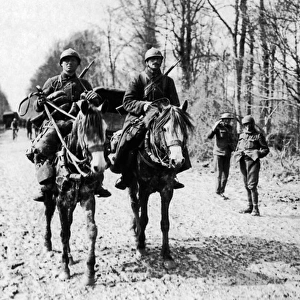 French cavalrymen on Western Front, WW1
