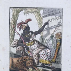 Frontispice de l Afrique. Engraving of the Encyclopedie