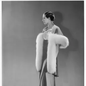 Framed Print of Vintage Fur Coat Print, 1929. Framed Print from