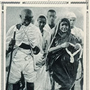 Gandhi breaking the Salt Laws