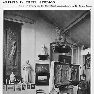 George Frampton in his studio
