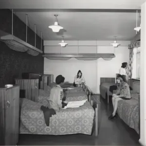 Girl Guides in Dormitory at Baden Powell House, circa 1960s Print Girl Guides in Dormitory at Baden Powell House, circa 1960s Print