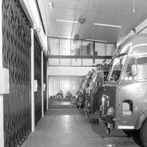 GLC-LFB New Lewisham fire station appliance room