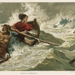 Grace Darling, rowing with her father