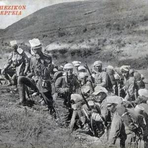 Greece - Greek Infantry troops in action on manoeuvres