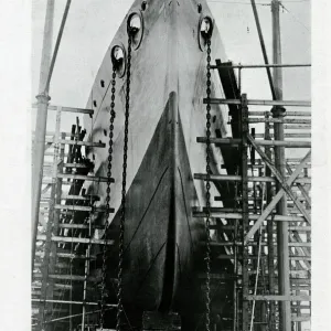 H. M.s Neptune ready to be lauched 1909