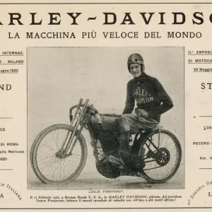 Harley-Davidson Print: Daytona Beach Land Speed Record Harley-Davidson Print: Daytona Beach Land Speed Record
