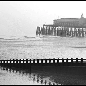 Hastings Pier, Kent - mist and figures