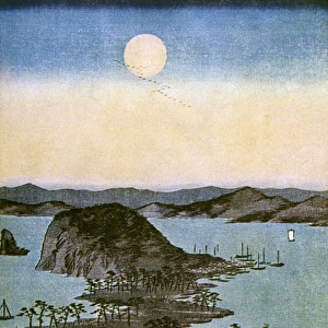 Hiroshige woodcut - Full Moon on Kanazawa