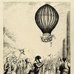 Hot-air balloon piloted by Lunardi, which took