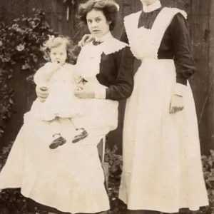 Two Housemaids and toddler - Edwardian England