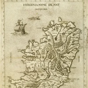 Hybernia Nunc Irlant. Ireland. Map