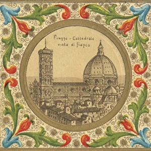 Illuminated illustration of Florence, showing the Duomo