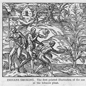 US Indians Smoking Pipes