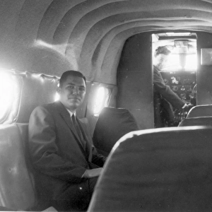 The interior of Boeing 247D possibly N18E of Island Airlines