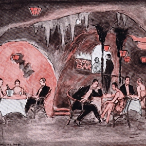 Interior sketch of the Blue Lagoon Club, London, 1926