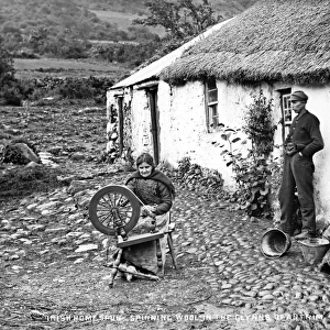 Irish Home Spun Spinning the Wool in the Glynns of Antrim