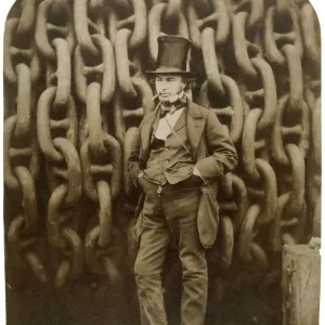 Isambard Kingdom Brunel with Chains Print, 1858 Isambard Kingdom Brunel with Chains Print, 1858