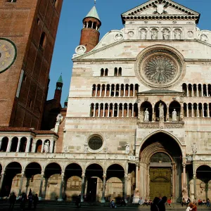 Italy. Cremona Cathedral. Main facade