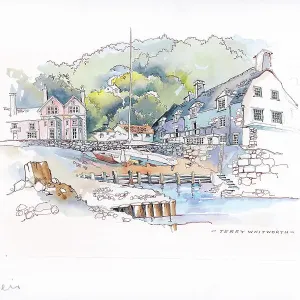 The Harbour, Porlock Weir Print by Terry Whitworth The Harbour, Porlock Weir Print by Terry Whitworth