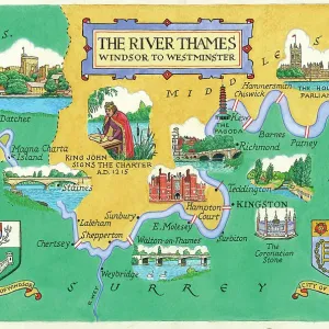 The River Thames, Windsor to Westminster Print by M. F. Peck The River Thames, Windsor to Westminster Print by M. F. Peck