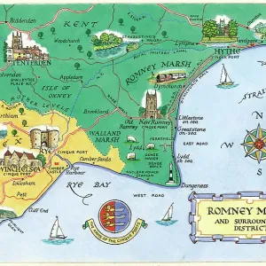 Romney Marsh District Map Print by M. F. Peck Romney Marsh District Map Print by M. F. Peck