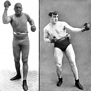 Jack Johnson and Tommy Burns, 1908