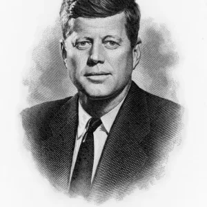 Black and White Print of John F Kennedy Black and White Print of John F Kennedy
