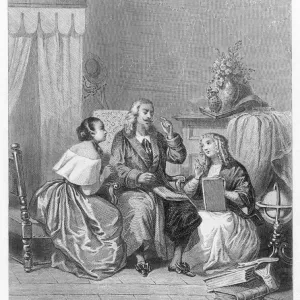 Mary Evans Print of John Milton Dictating Mary Evans Print of John Milton Dictating