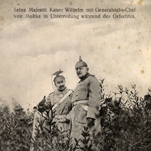 Kaiser Wilhelm II and General Von Moltke on field of Battle