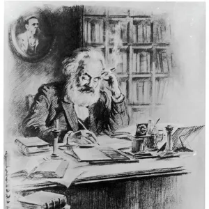 Karl Marx in his Study