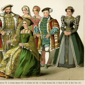 King Henry VIII and his three wife and children