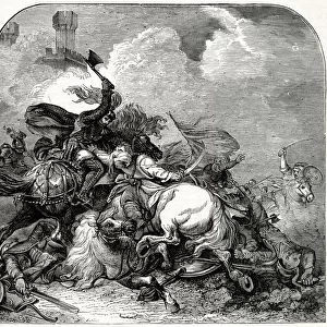 King Richard I in action during the Battle of Jaffa, Jerusalem, Third Crusade