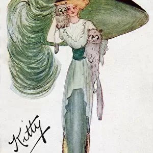 Kitty in London - Glamorous girl with two cats and HUGE hat