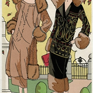 Two ladies in autumn coats by Doeuillet and Jean Patou
