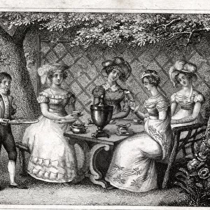 Ladies tea party with samovar