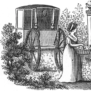 Lady visiting in a carriage, c. 1800