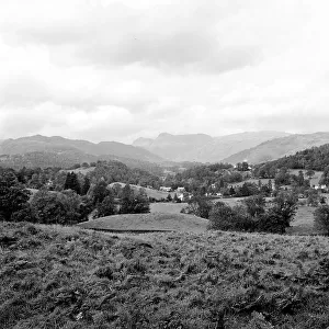 Lake district: View towards the lakes peaks
