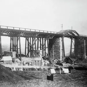 Puente Landore de construcción, cerca de Swansea, País de Gales del Sur Puente Landore de construcción, cerca de Swansea, País de Gales del Sur