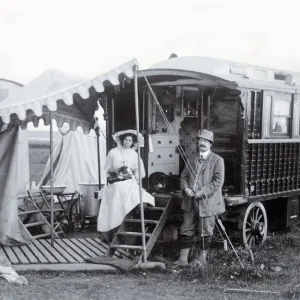 Large and Lavish Gypsy Caravan and its owners (and dog)