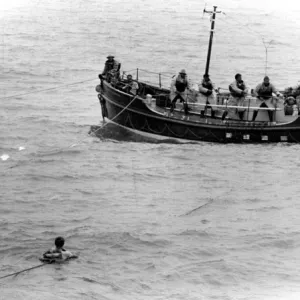 Lifeboat practice drill, Eastbourne, Sussex