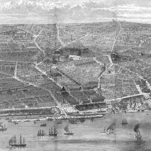 Liverpool birds eye view, 1886