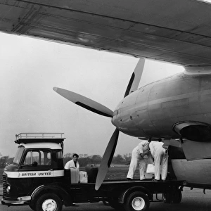 Loading a plane at Jersey Airport, Channel Islands