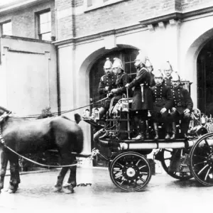 Croydon Fire Brigade at Brigade HQ, Croydon Town Print Croydon Fire Brigade at Brigade HQ, Croydon Town Print