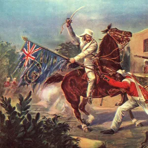 Lord Roberts capturing the Sepoy Standard at Cawnpore