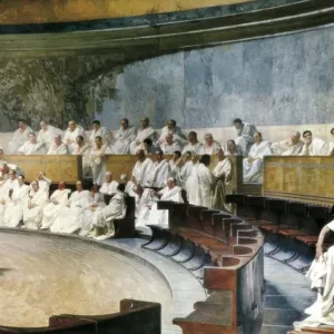 Cicero Denouncing Catiline Print by Cesare Maccari, 1880 Cicero Denouncing Catiline Print by Cesare Maccari, 1880